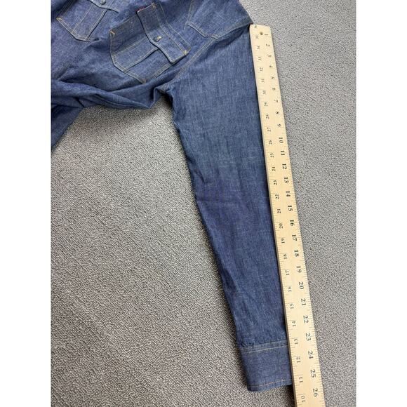 Vintage Levi's Men's Small Blue Denim Western Long Sleeve Button Down Shirt - Picture 9 of 10